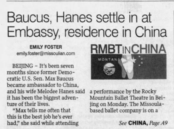 Max settles in as Ambassador to China with Melodee.